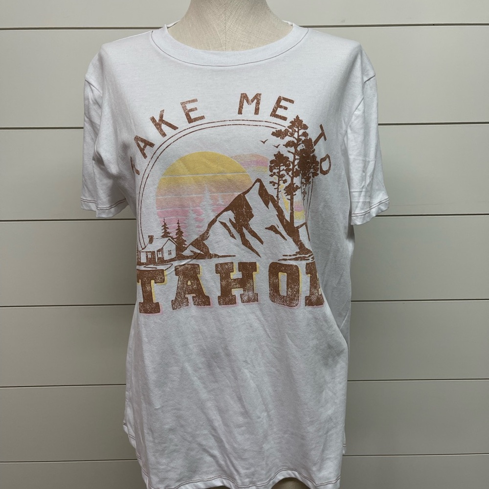 White Graphic Tee Take me Tahoe